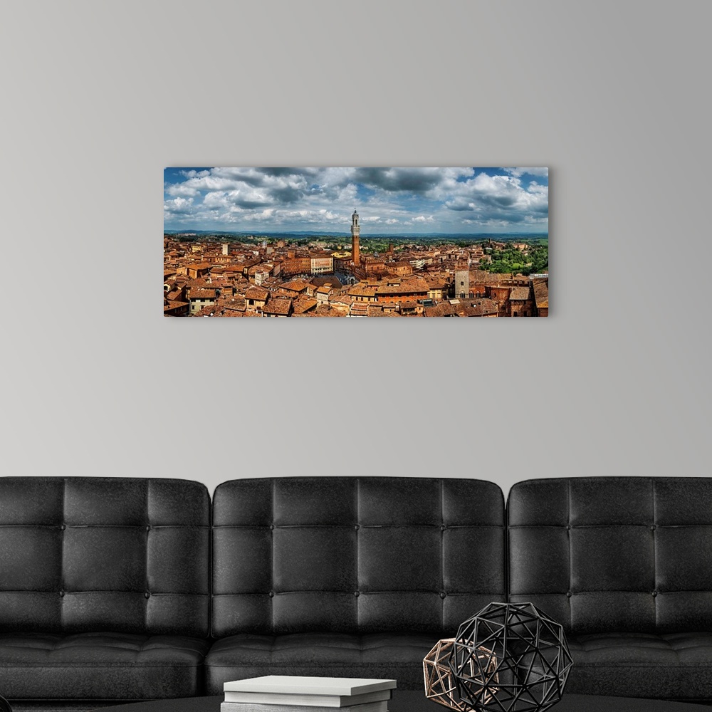 A modern room featuring Panorama of Siena, Italy from above.