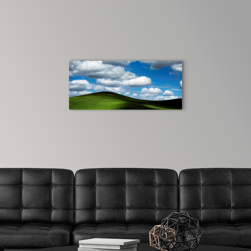 A modern room featuring Powerful clouds and green wheat fields in the Palouse