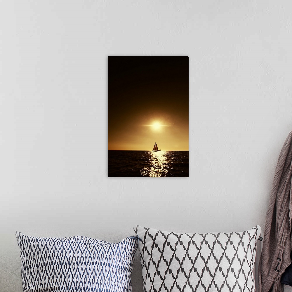 A bohemian room featuring Sailboat Sunset
