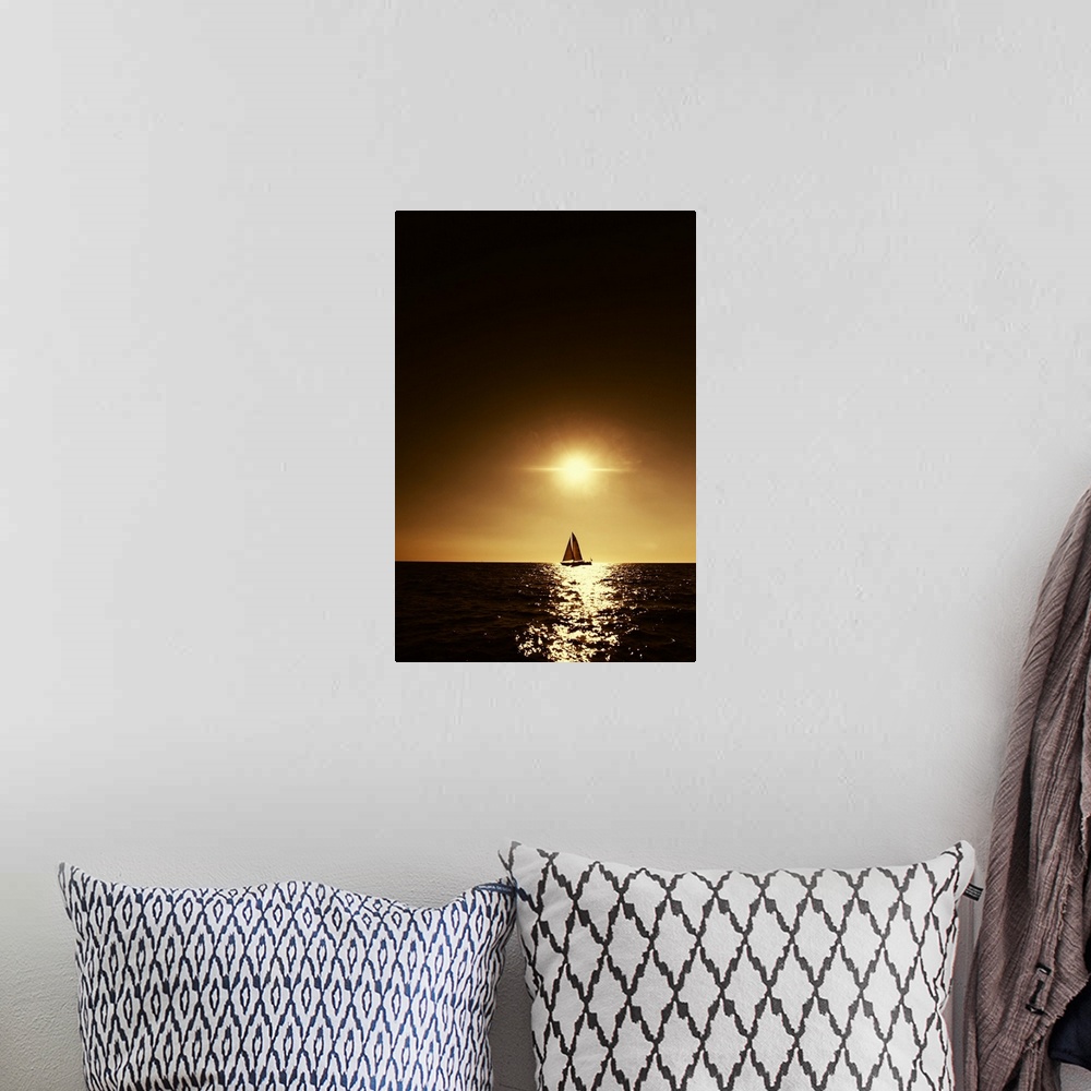 A bohemian room featuring Sailboat Sunset
