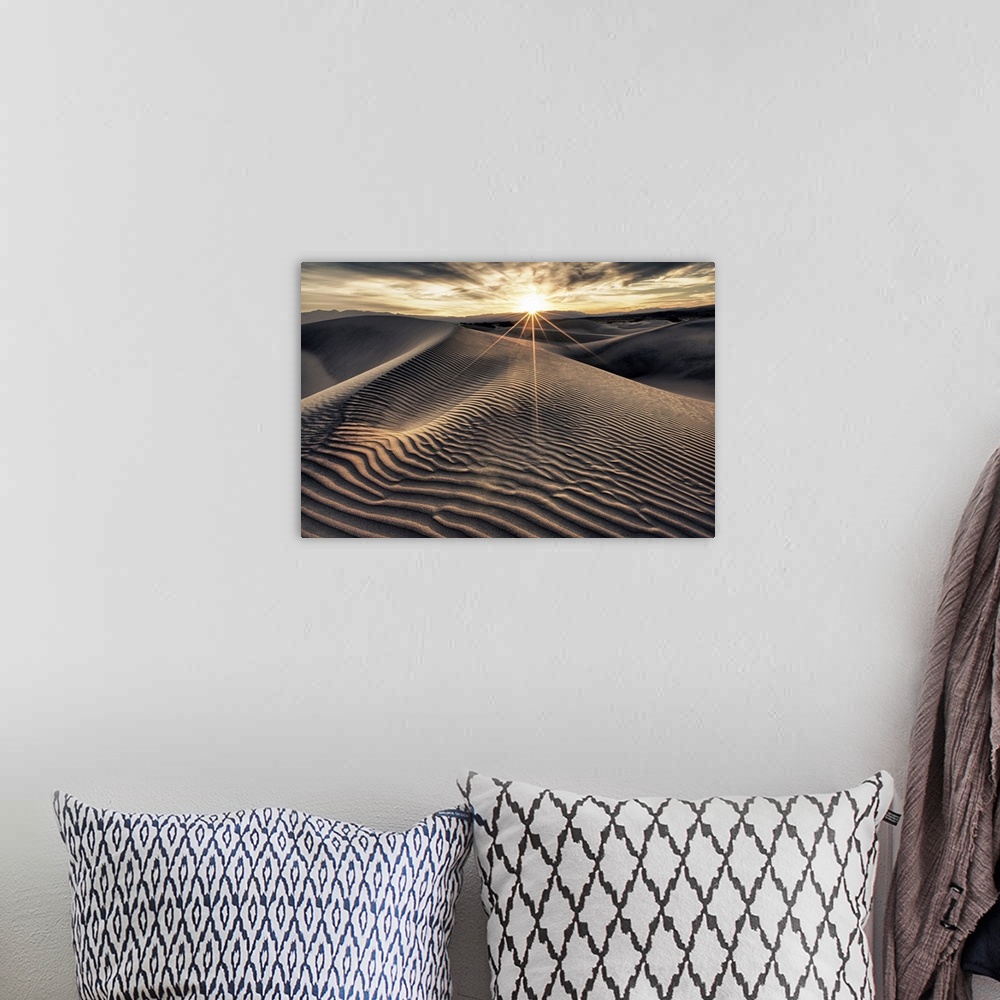 A bohemian room featuring Sand Dunes at sunrise