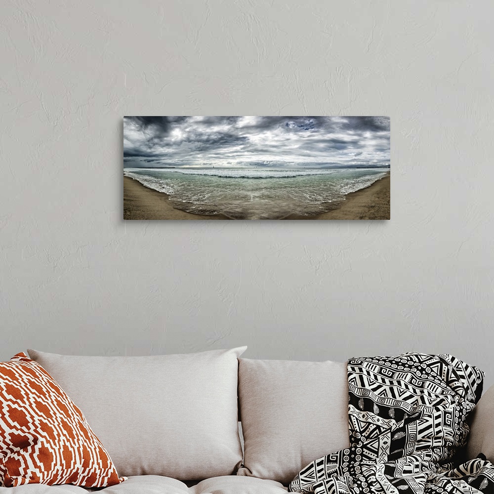 A bohemian room featuring Santa Monica Beach panorama