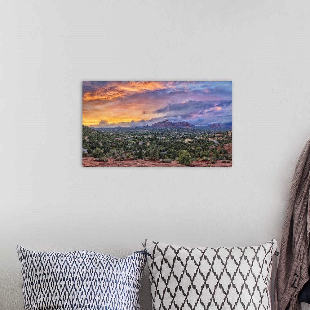 A bohemian room featuring Dramatic sunset in Sedona, Arizona.