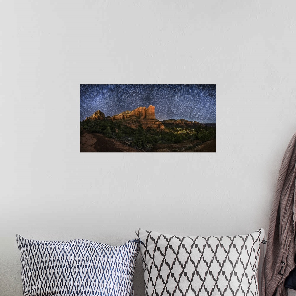 A bohemian room featuring Star trails over Sedona