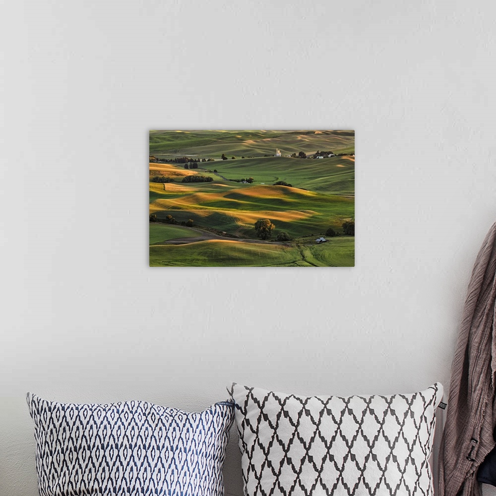 A bohemian room featuring Steptoe Butte in the Palouse at sunrise