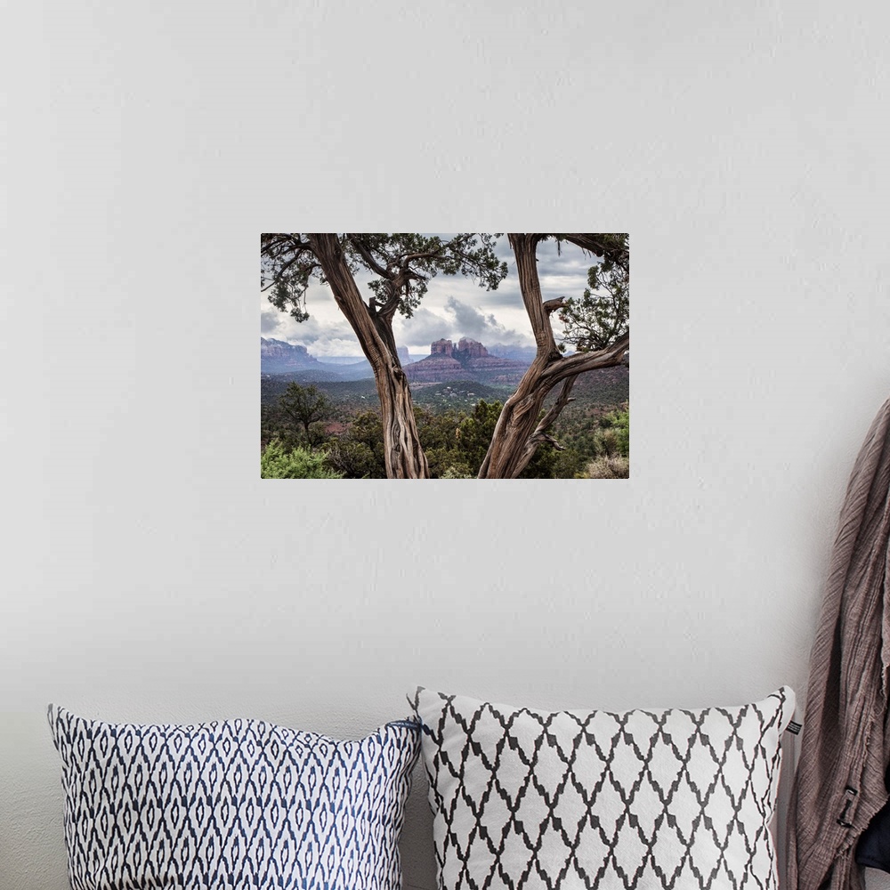 A bohemian room featuring Storm over Cathedral Rocks in Sedona, Arizona