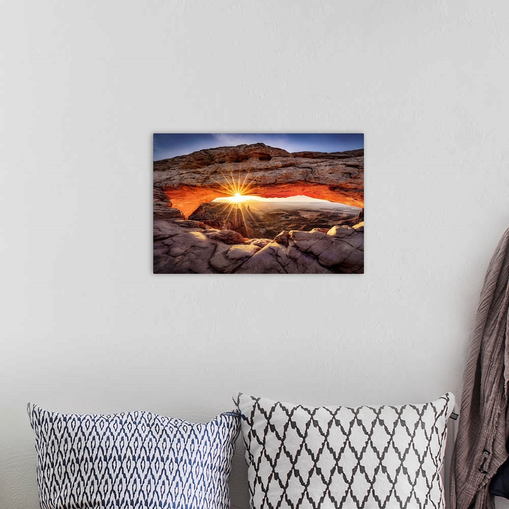 A bohemian room featuring Sunrise at Mesa Arch in Canyonlands National Park
