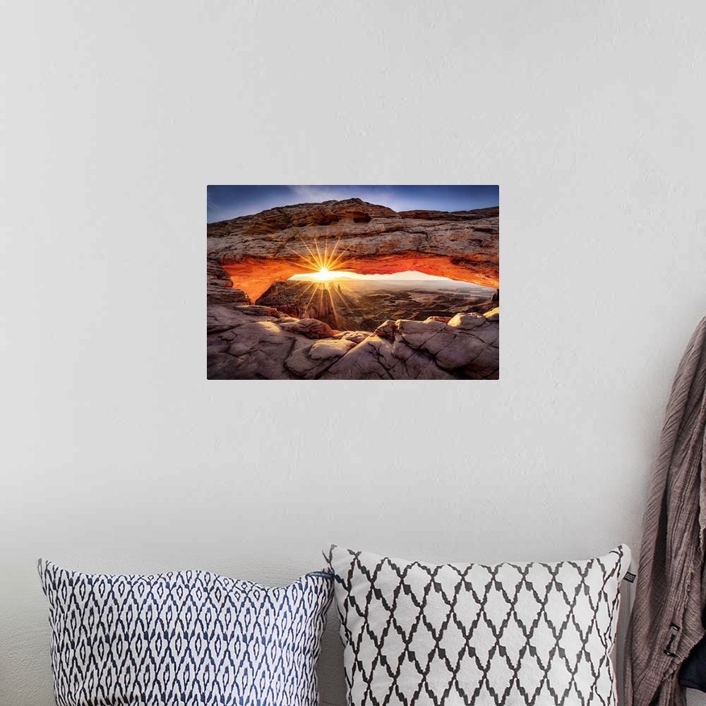A bohemian room featuring Sunrise at Mesa Arch in Canyonlands National Park