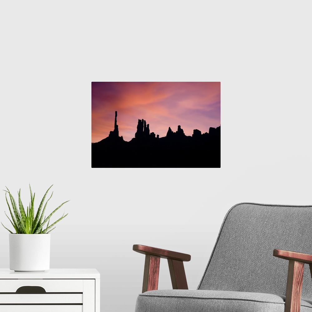 A modern room featuring Sunrise at Totem Pole and Y'ei Bi Chei in Monument Valley, Arizona