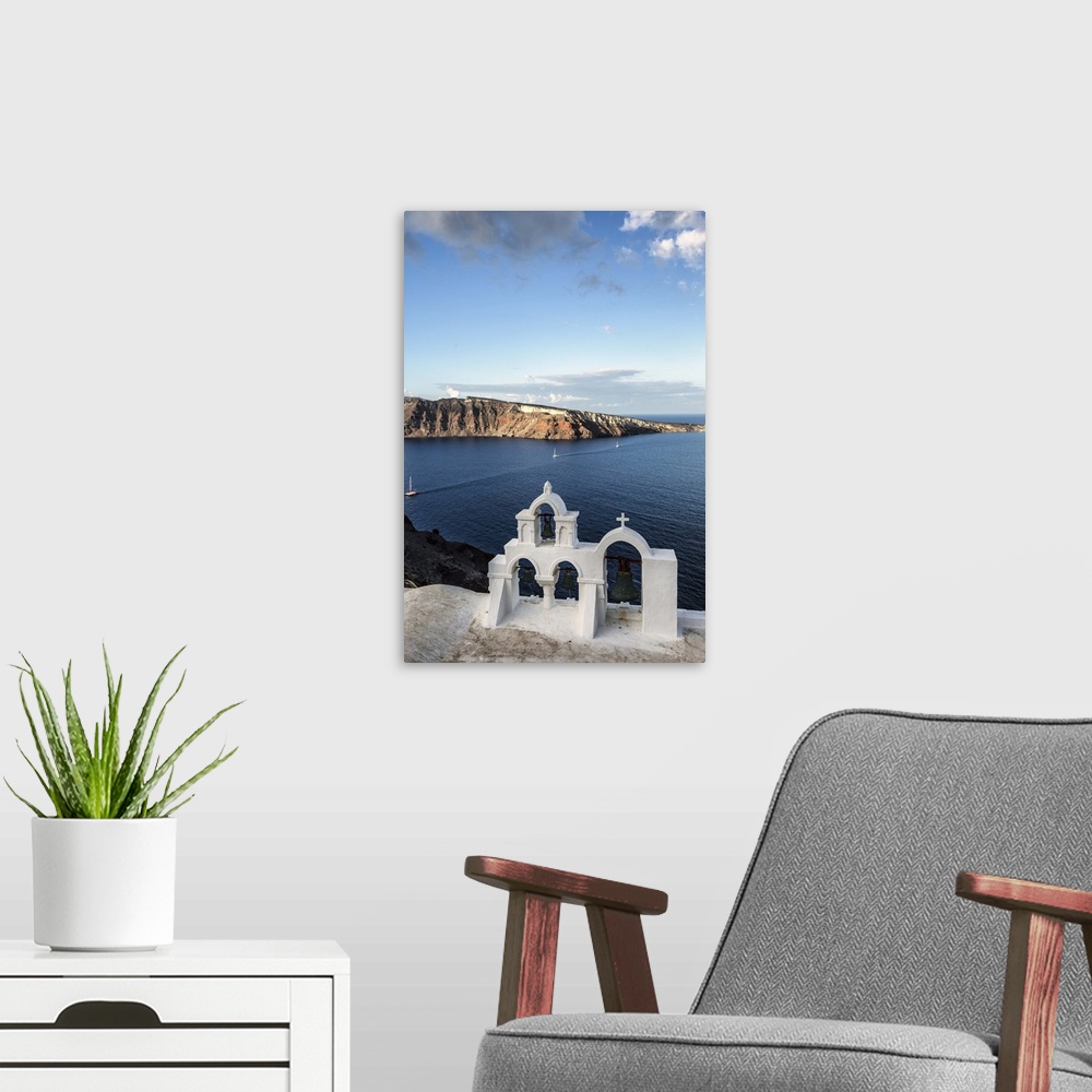 A modern room featuring Sunset and church on Oia, Santorini, Greece