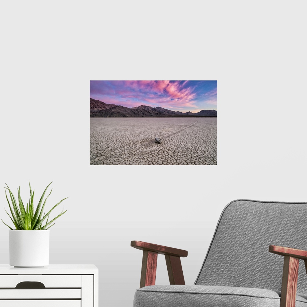 A modern room featuring Sunset at the Racetrack in Death Valley National Park