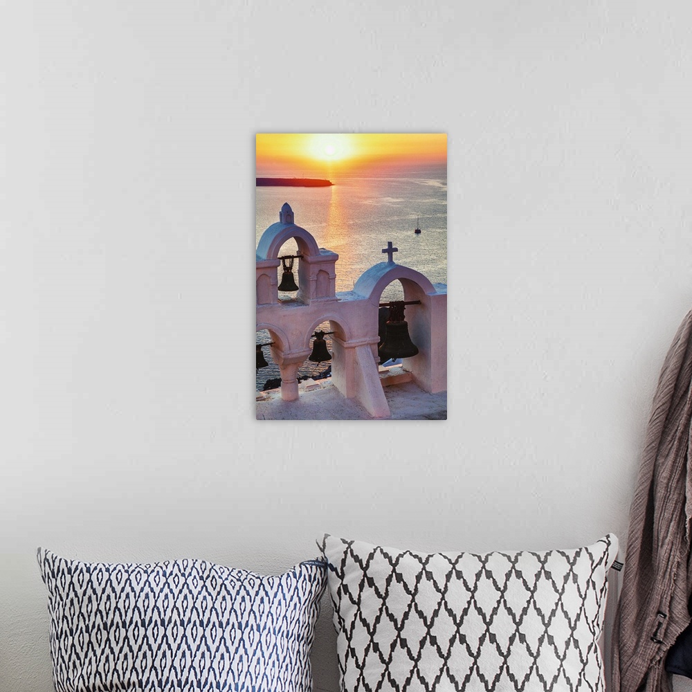 A bohemian room featuring Sunset in Oia, Santorini