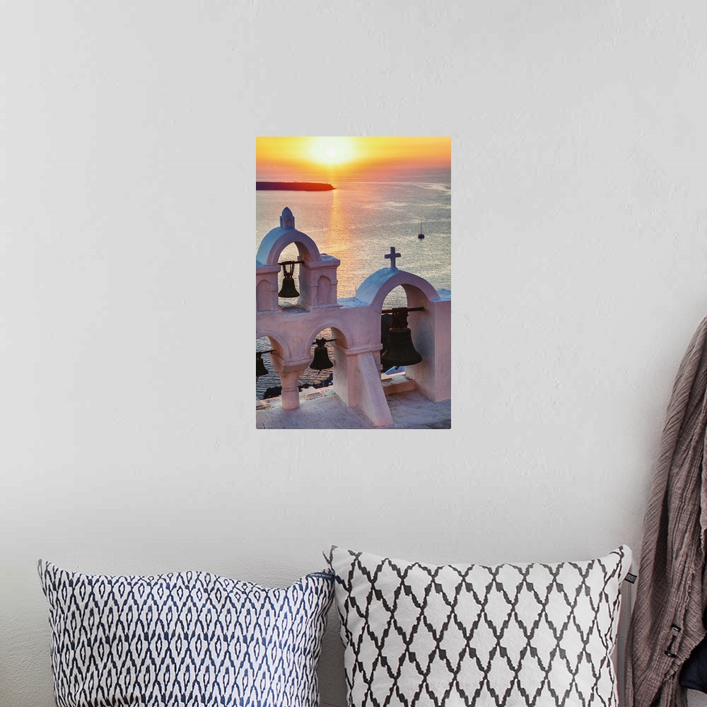 A bohemian room featuring Sunset in Oia, Santorini