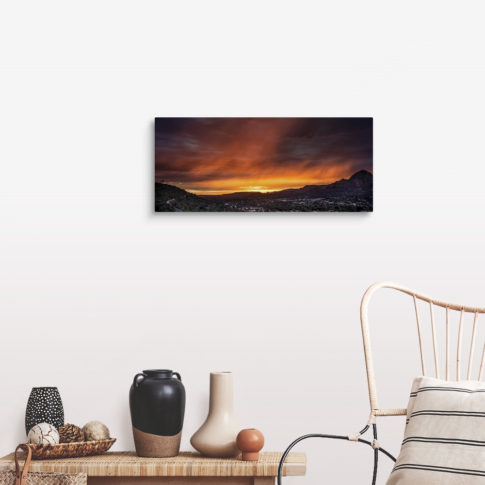 A farmhouse room featuring Sunset with clouds over Sedona, Arizona