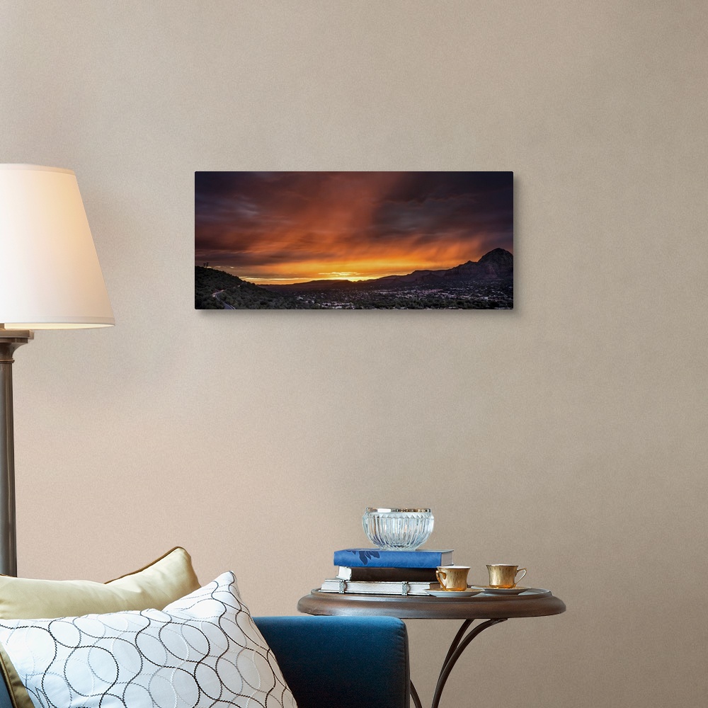 A traditional room featuring Sunset with clouds over Sedona, Arizona
