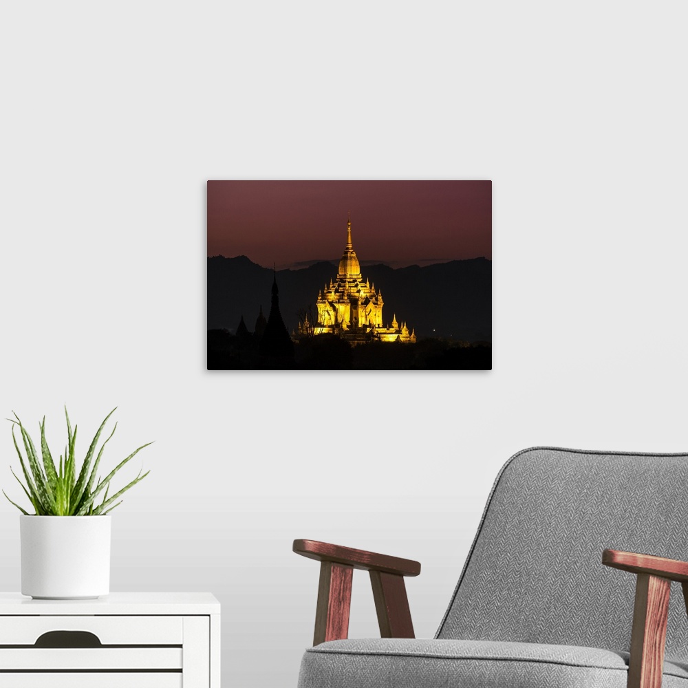 A modern room featuring Temples at sunrise in Bagan, Burma