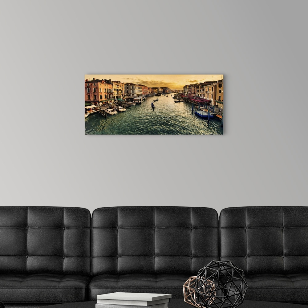 A modern room featuring The Grand Canal from the Rialto Bridge in Venice, Italy