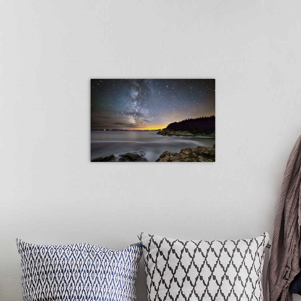 A bohemian room featuring The Milky Way over Acadia National Park