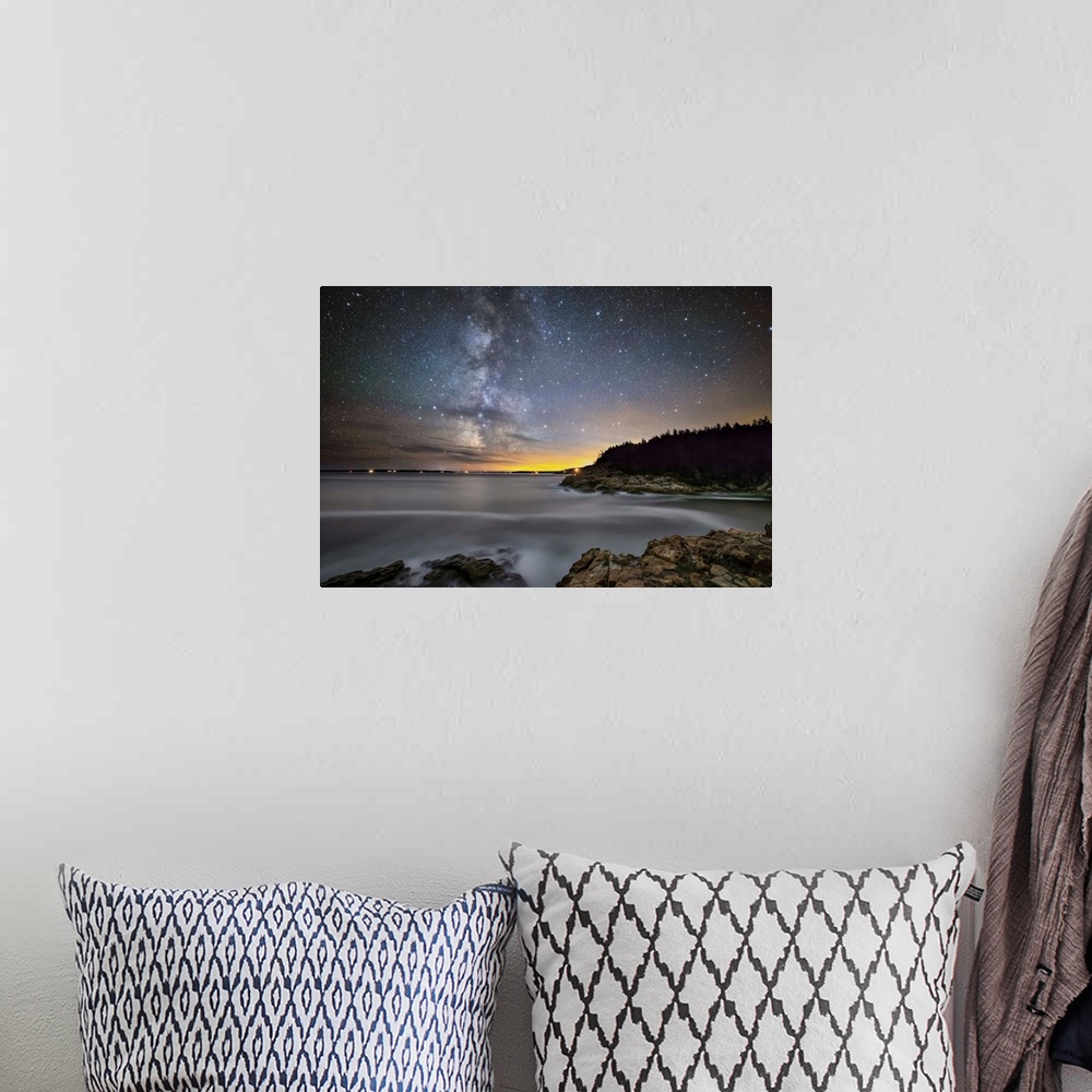 A bohemian room featuring The Milky Way over Acadia National Park