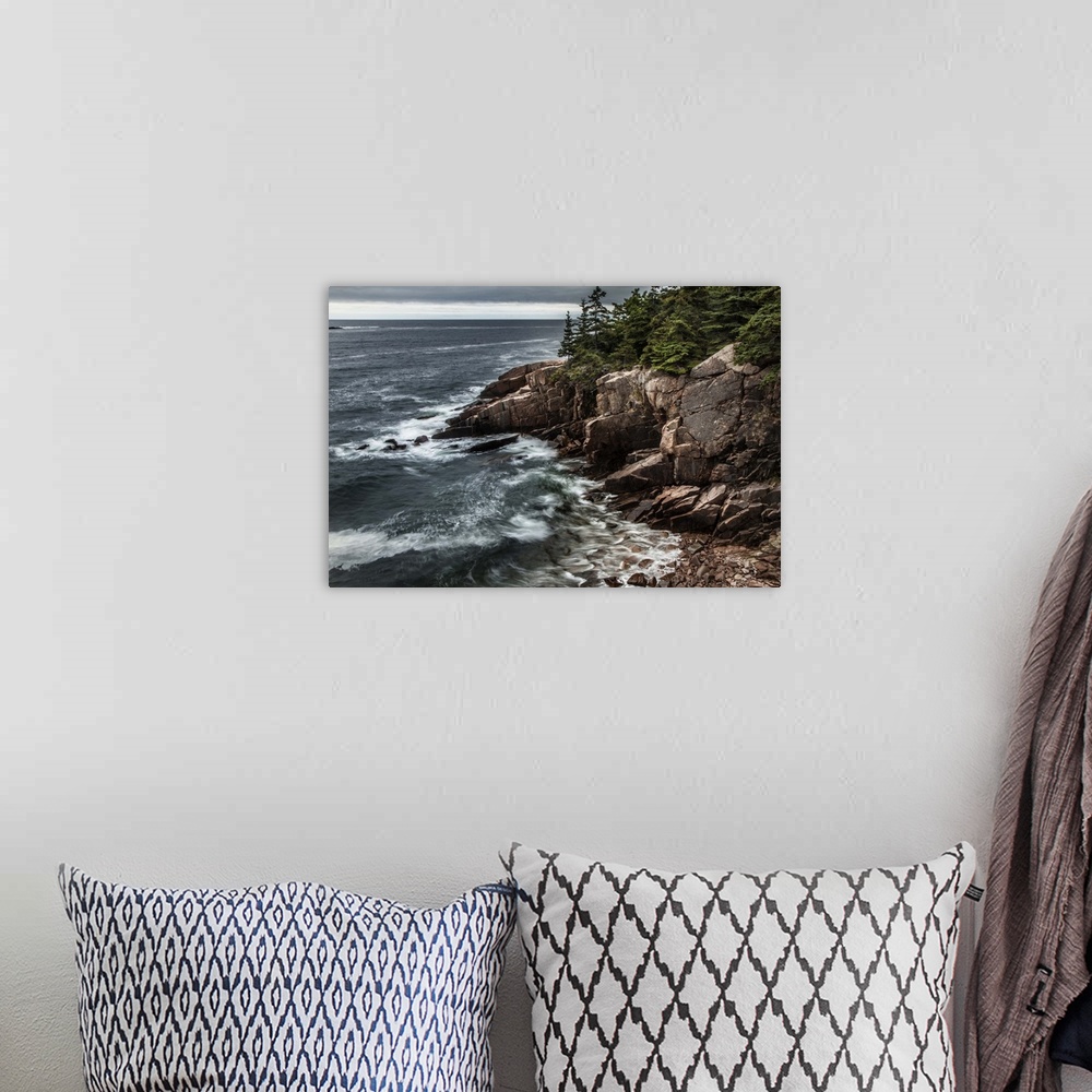 A bohemian room featuring The rocky cliffs of Acadia National Park in Maine