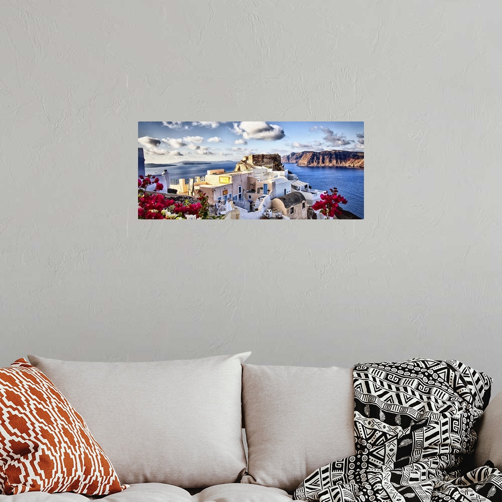 A bohemian room featuring The town of Oia, Santorini