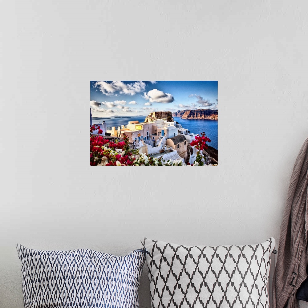 A bohemian room featuring The town of Oia, Santorini