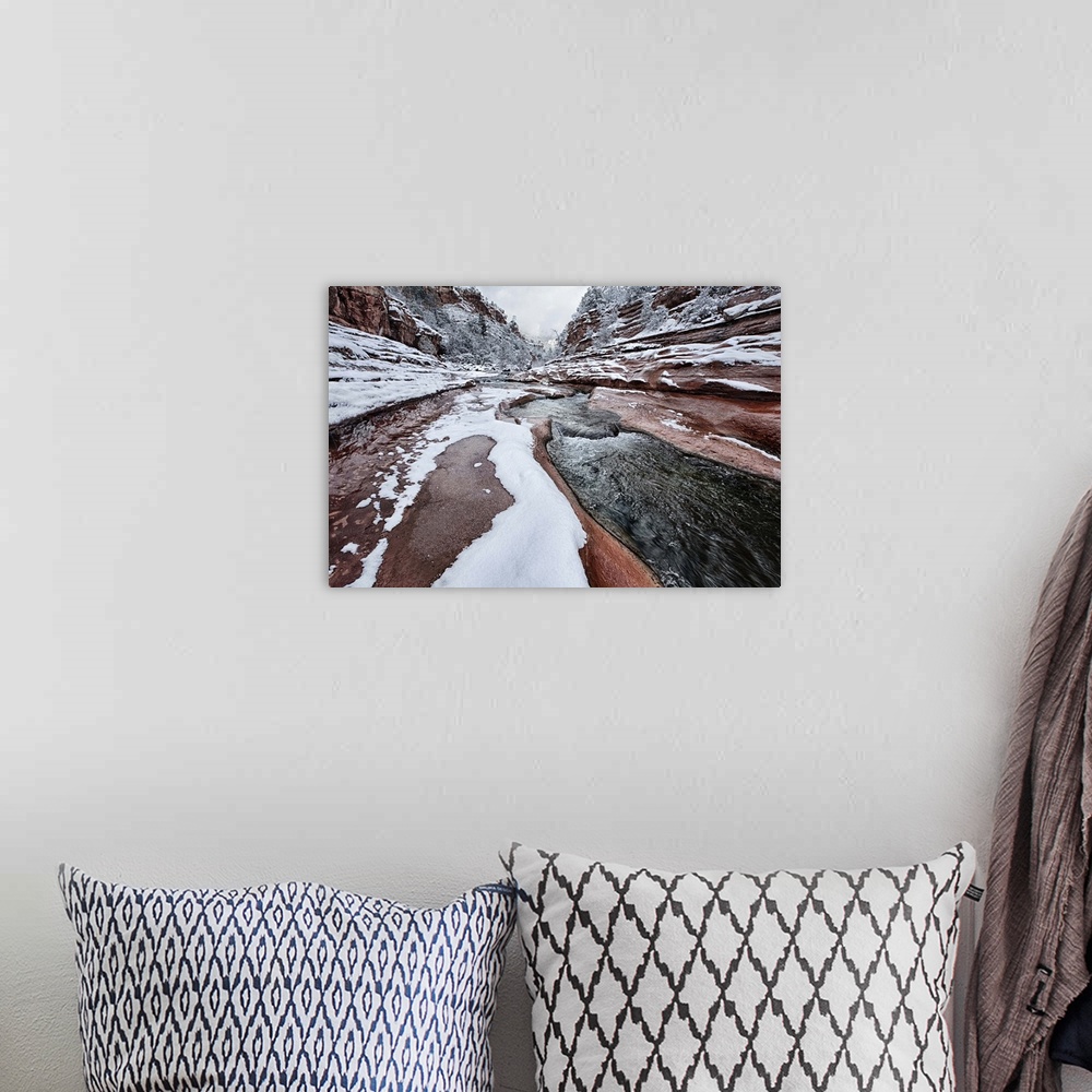 A bohemian room featuring Winter with snow at Slide Rock in Sedona, Arizona