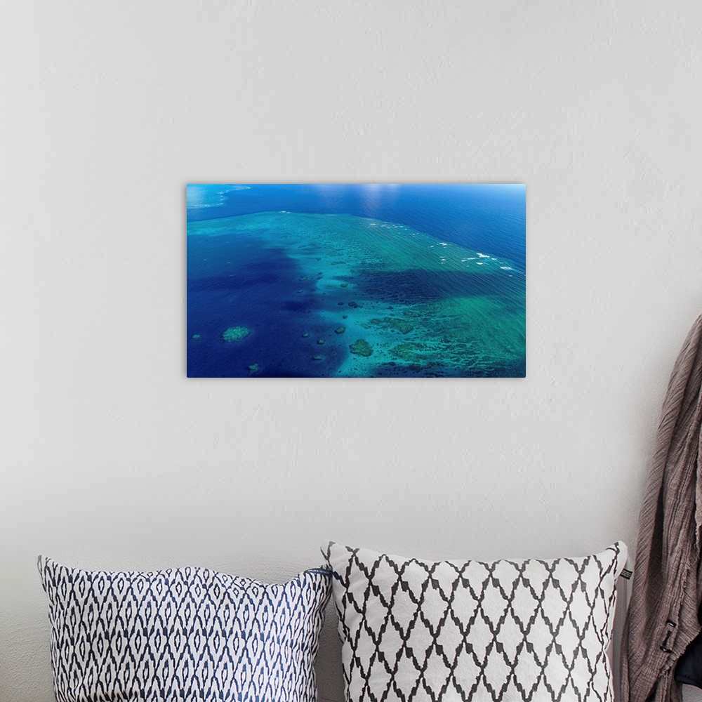 A bohemian room featuring Aerial View Of The Great Barrier Reef In Australia