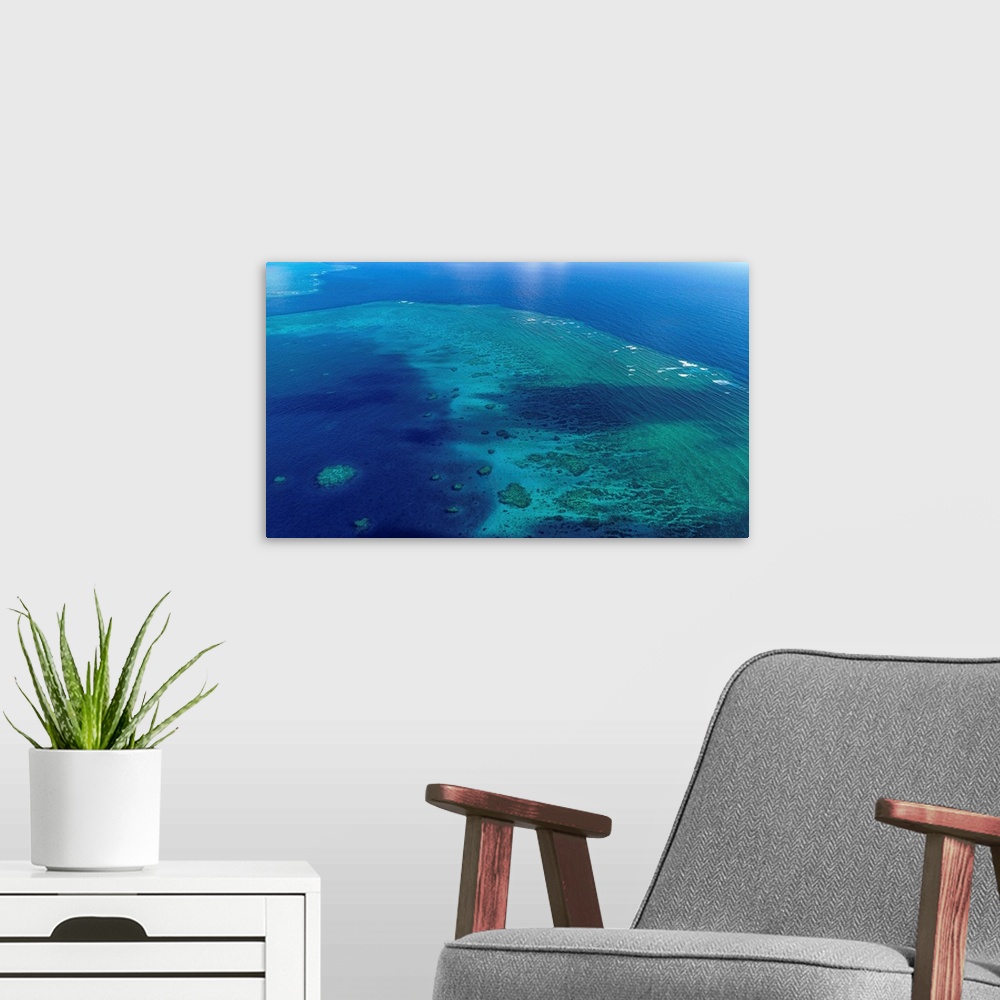 A modern room featuring Aerial View Of The Great Barrier Reef In Australia