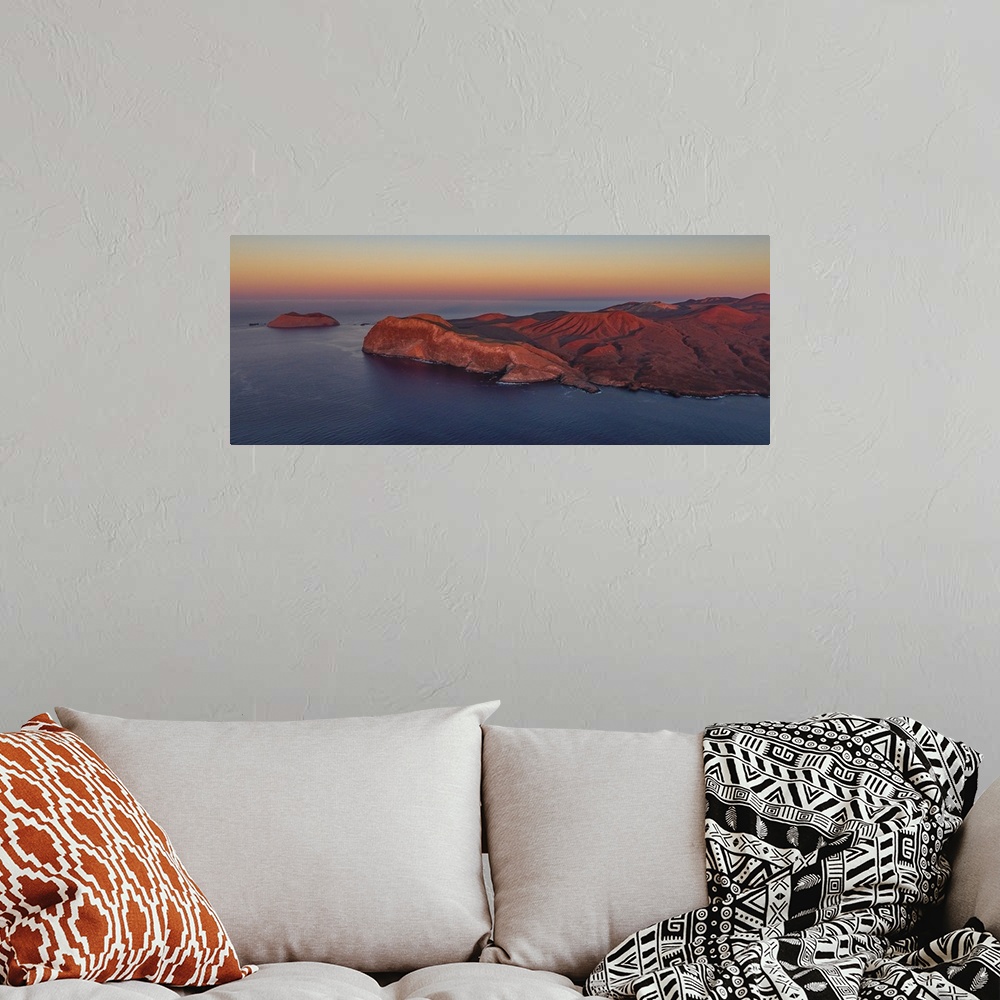 A bohemian room featuring Guadalupe Island, Mexico. The legendary Guadalupe island at sunset.