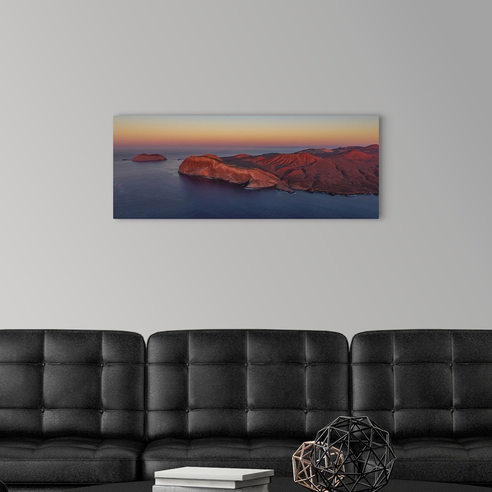 A modern room featuring Guadalupe Island, Mexico. The legendary Guadalupe island at sunset.
