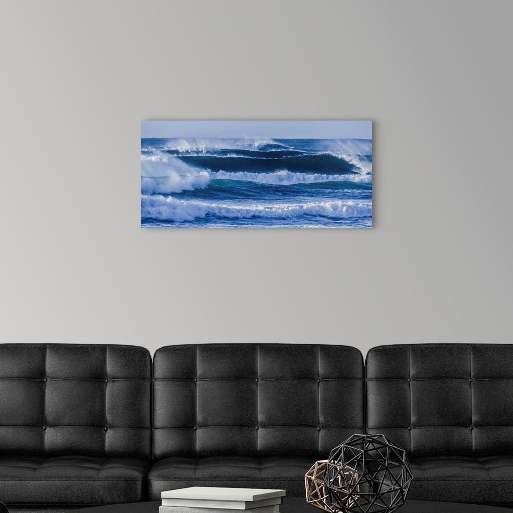 A modern room featuring The sea was angry that day my friends, as it pounded the north shore with waves derived from ener...