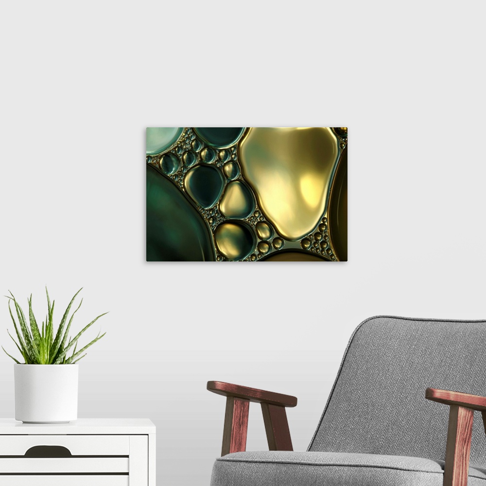 A modern room featuring Oil and Water abstract