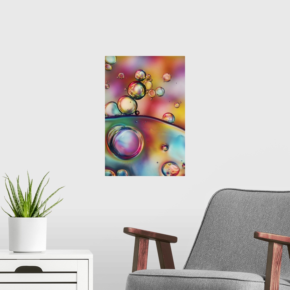 A modern room featuring Rainbow Bubble Drops