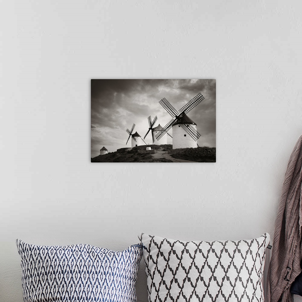 A bohemian room featuring A Group Of Windmills In Consuegra Near Toledo In Spain