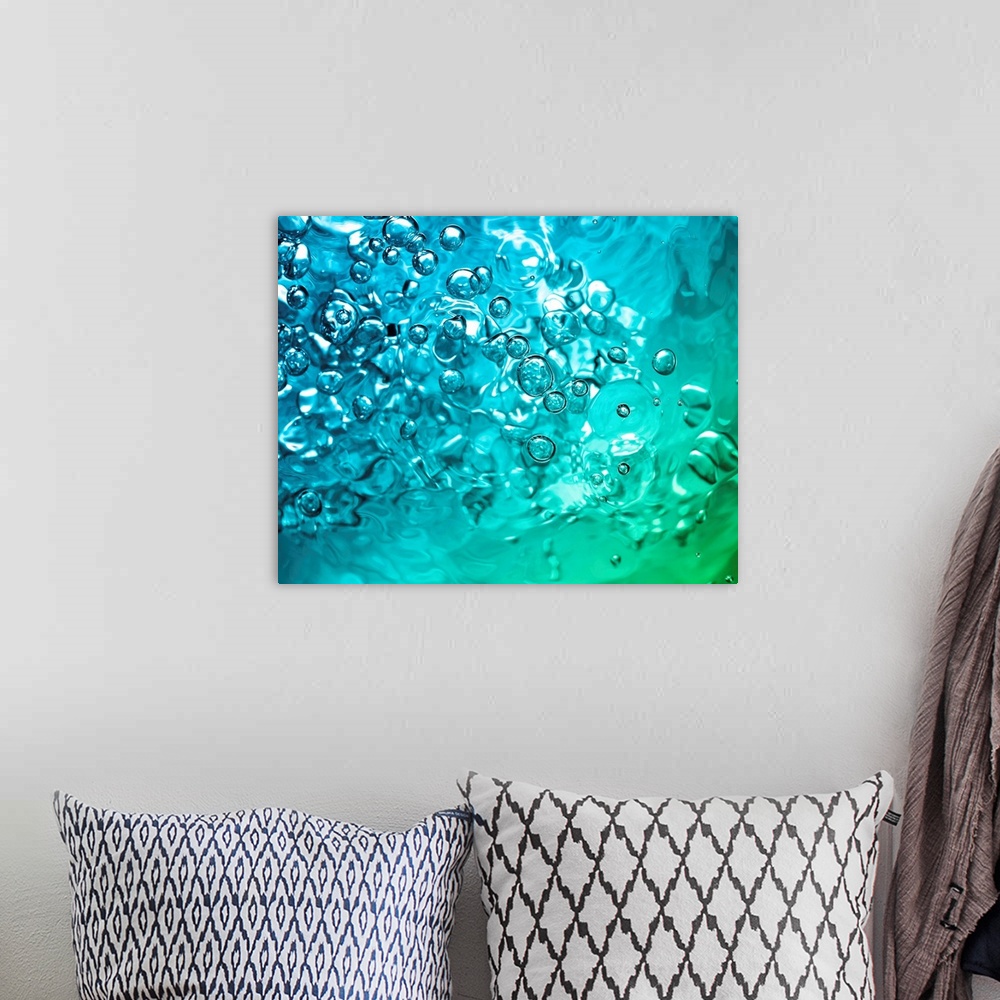 A bohemian room featuring abstract water with bubbles