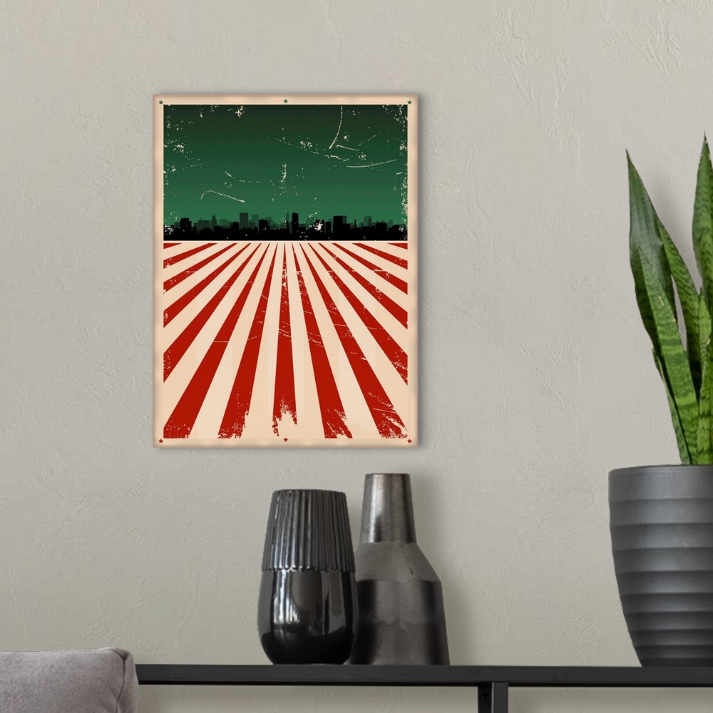 A modern room featuring Grunge American Poster