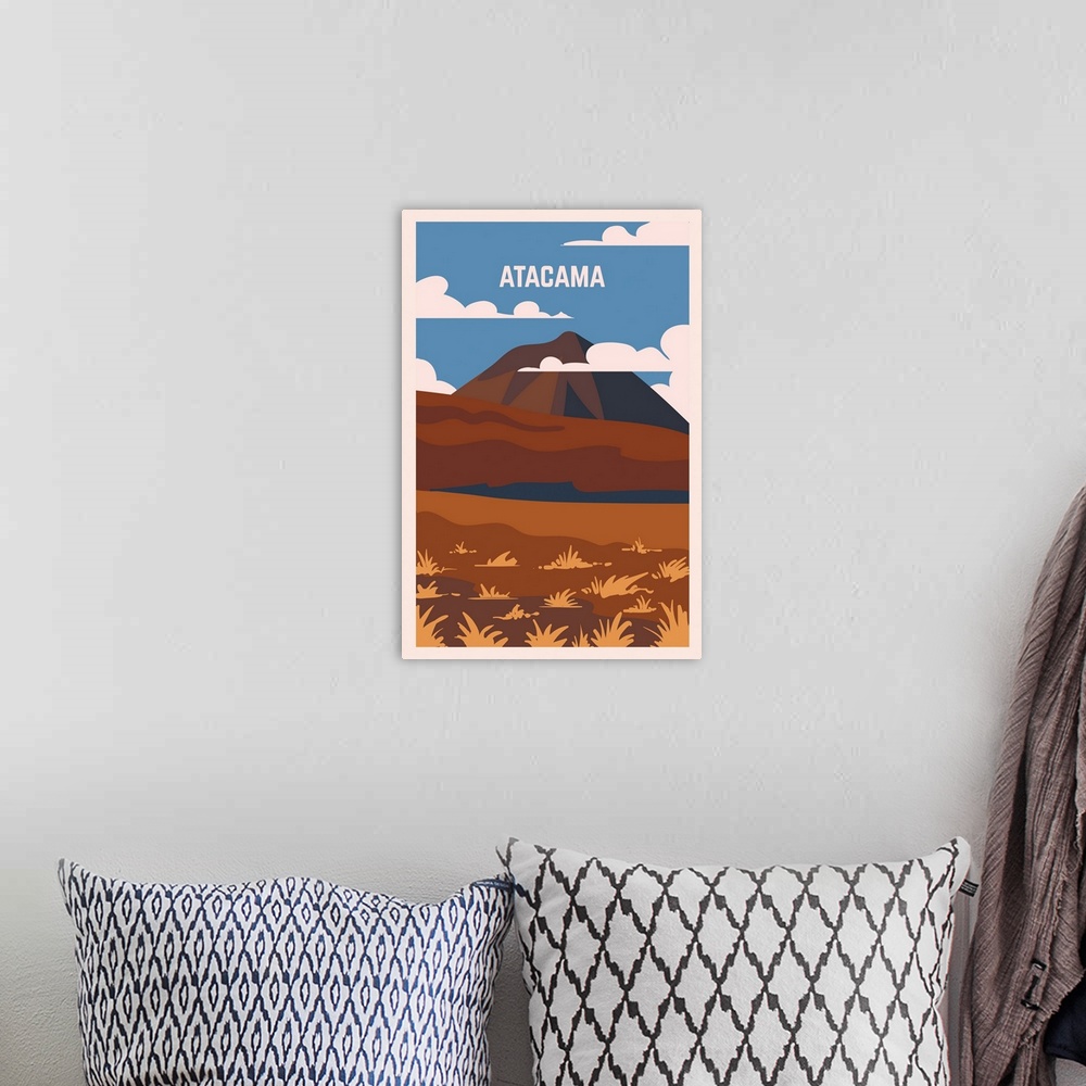 A bohemian room featuring Atacama Modern Vector Travel Poster