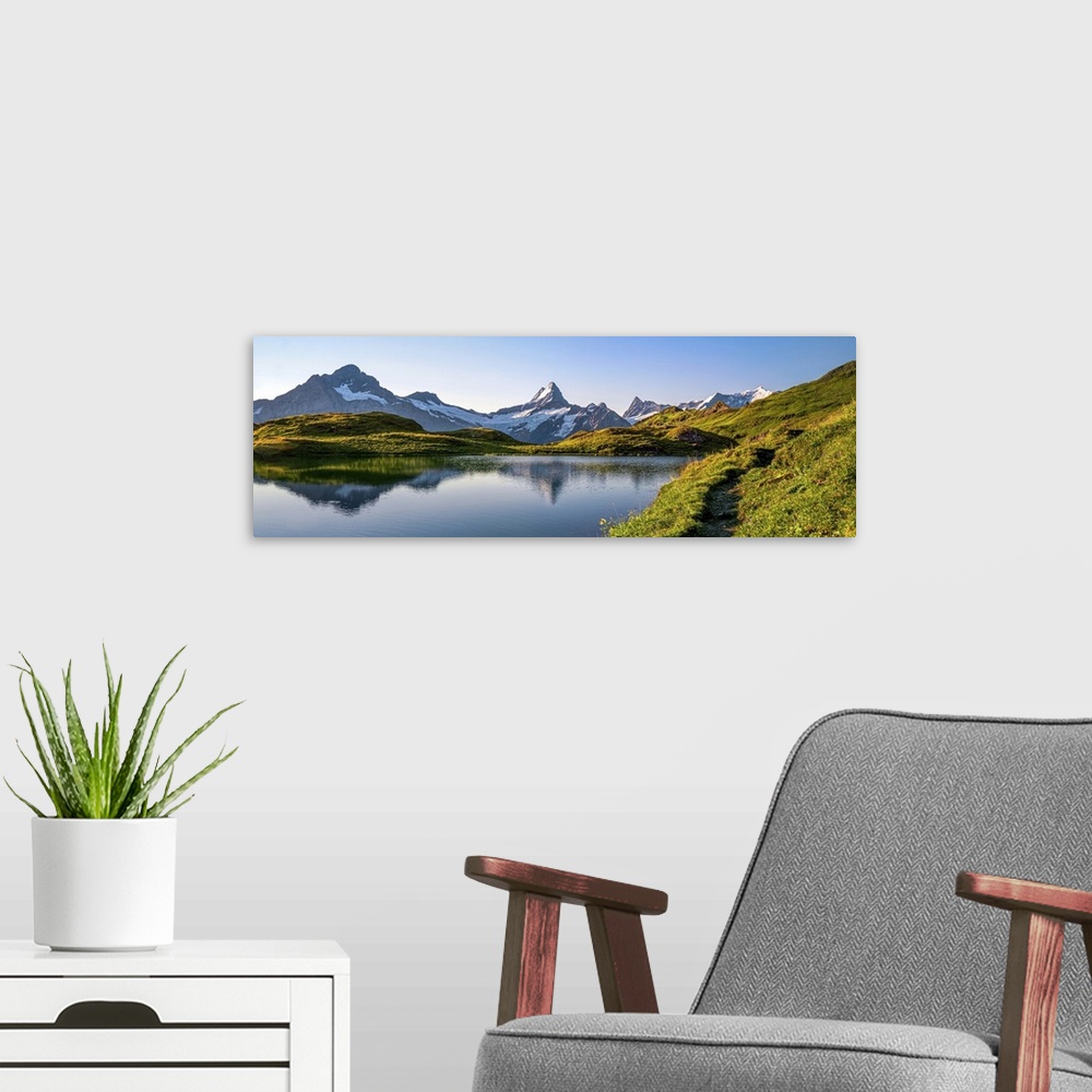 A modern room featuring Bachalpsee Lake, Grindelwald Valley, Switzerland Alps