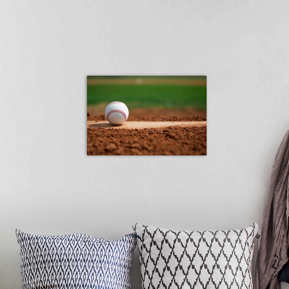 A bohemian room featuring Baseball on the Pitchers Mound.