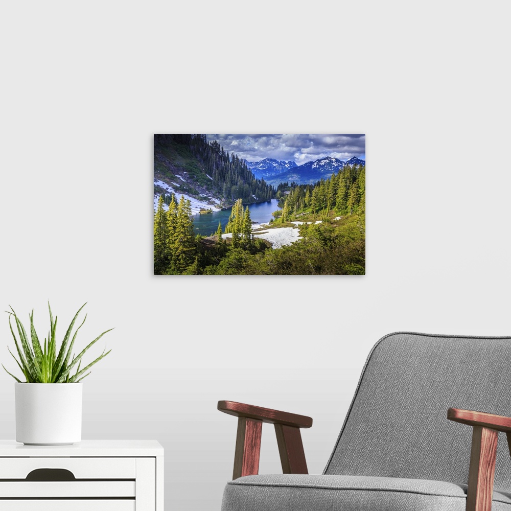A modern room featuring Beautiful Landscape Photography Of Glacier National Park In Montana