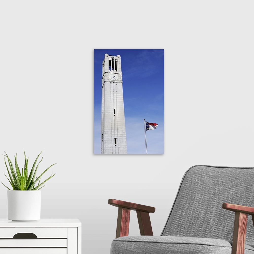 A modern room featuring Bell Tower And North Carolina State Flag