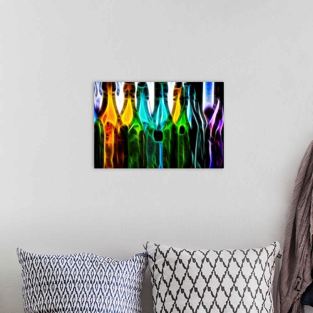 A bohemian room featuring Bottles Digital Painting