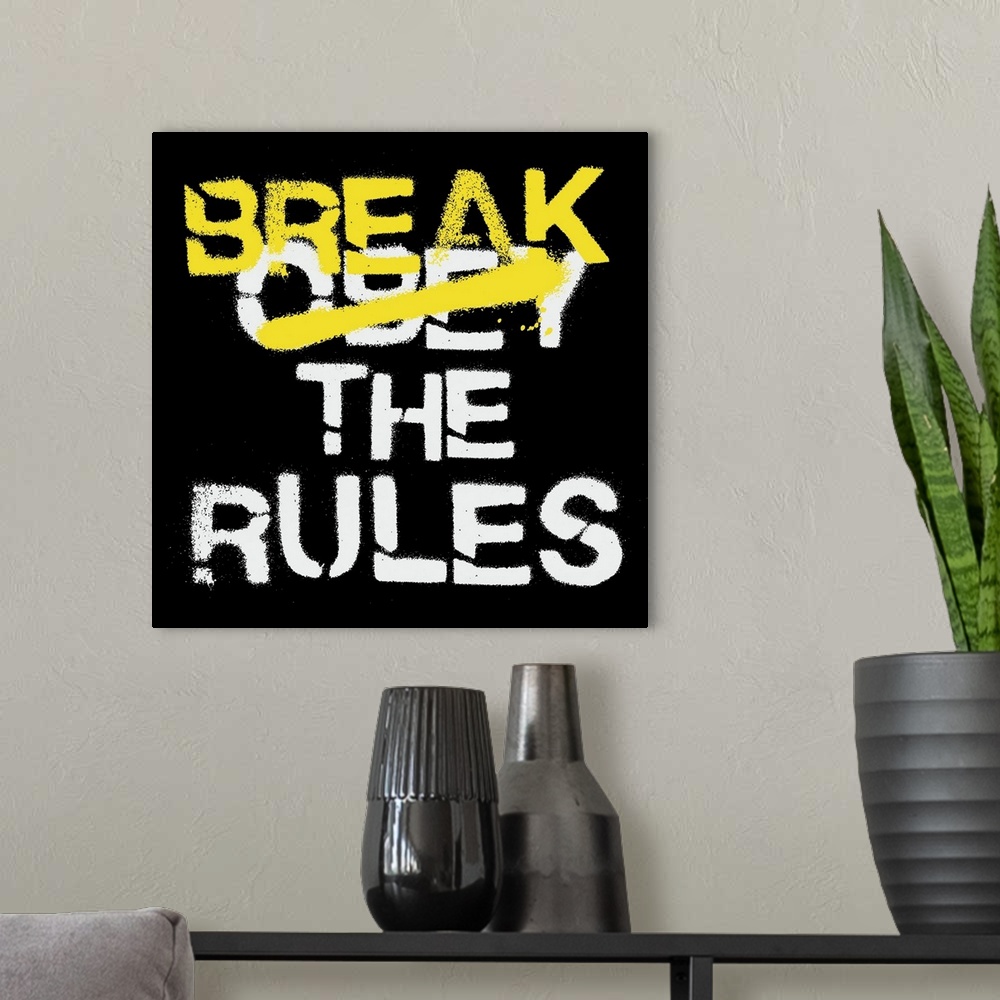 A modern room featuring Break The Rules