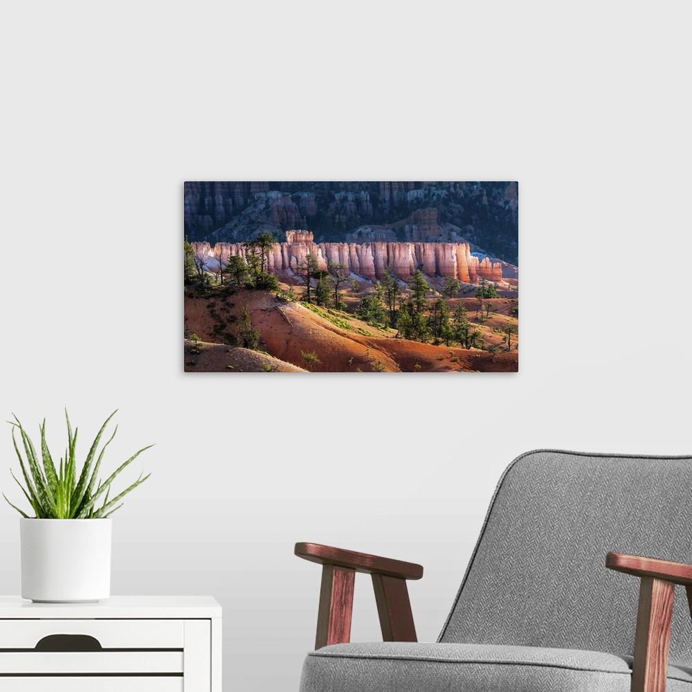 A modern room featuring Bryce Canyon