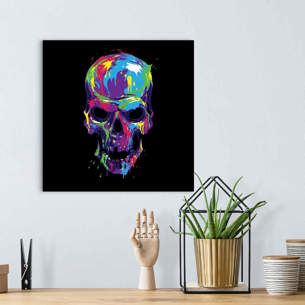 A bohemian room featuring Candy Skull