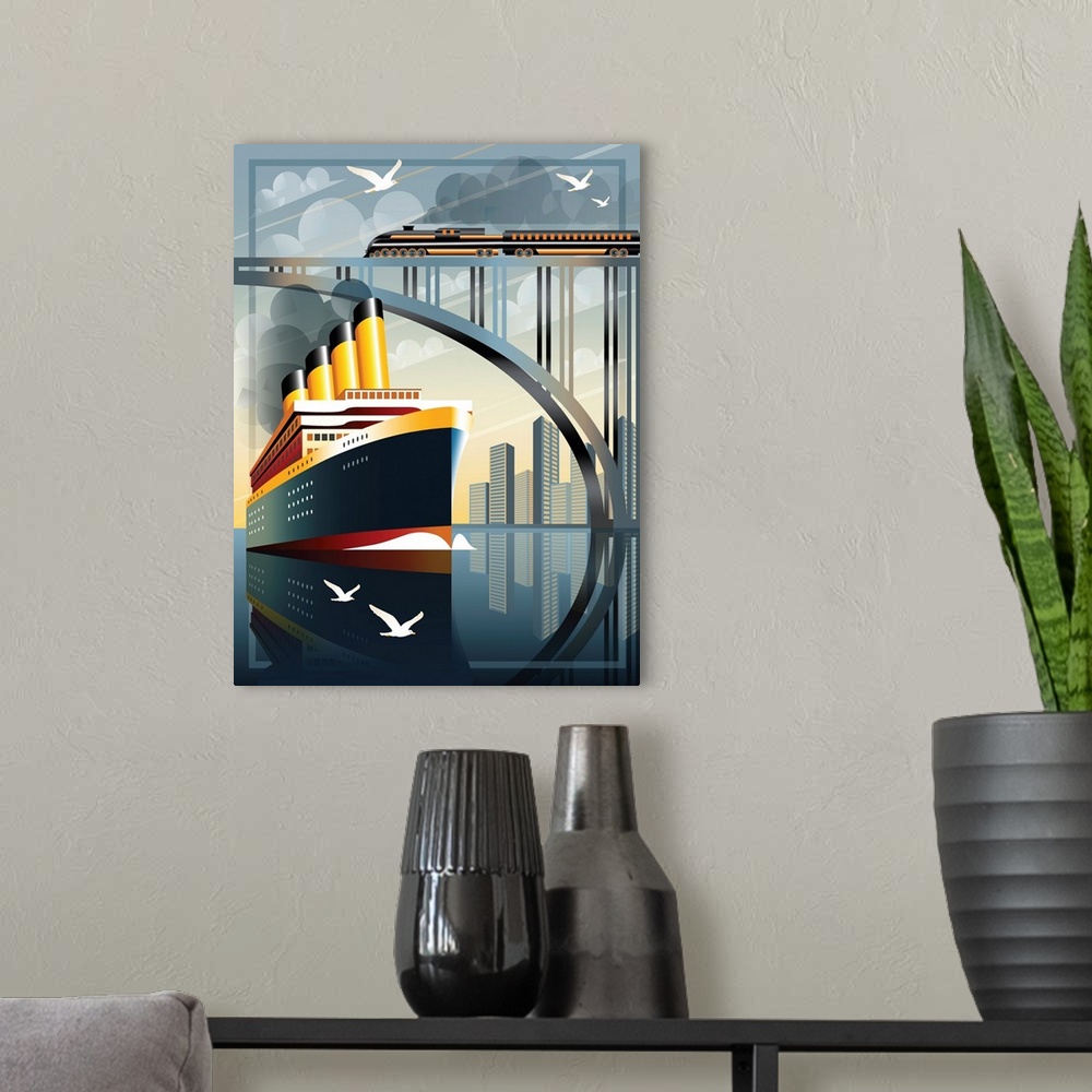 A modern room featuring City Ship