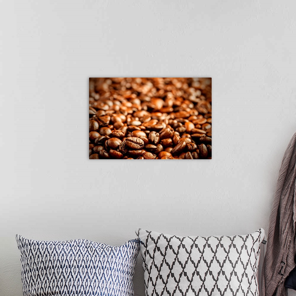 A bohemian room featuring Coffee beans background.