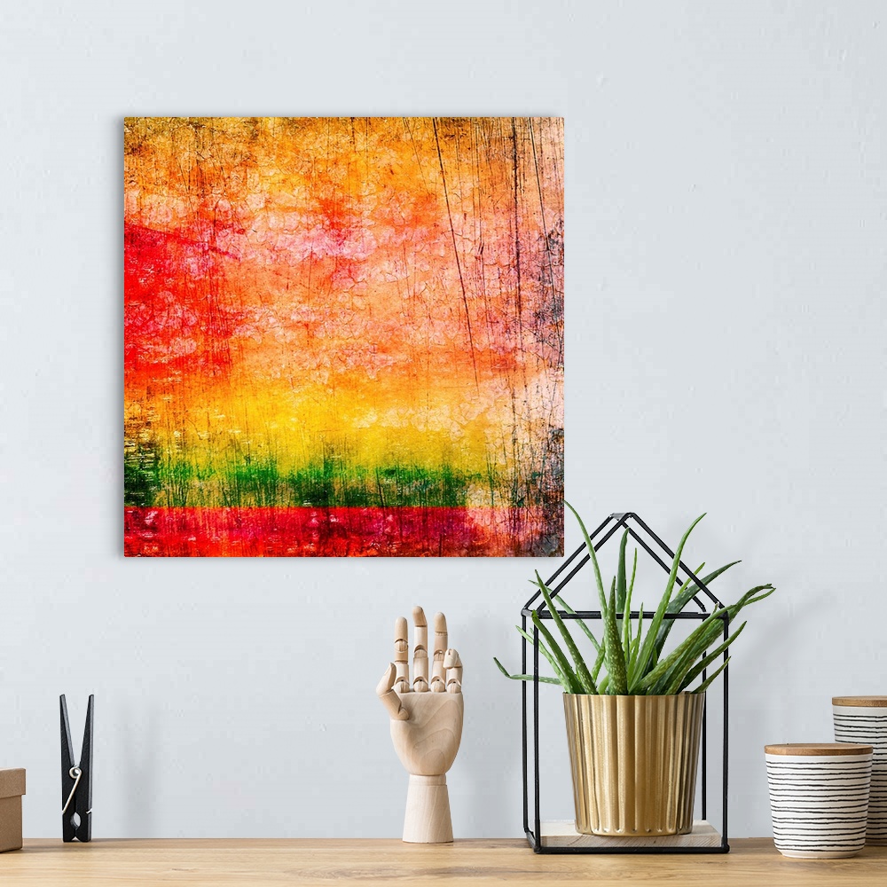 A bohemian room featuring art abstract colorful background