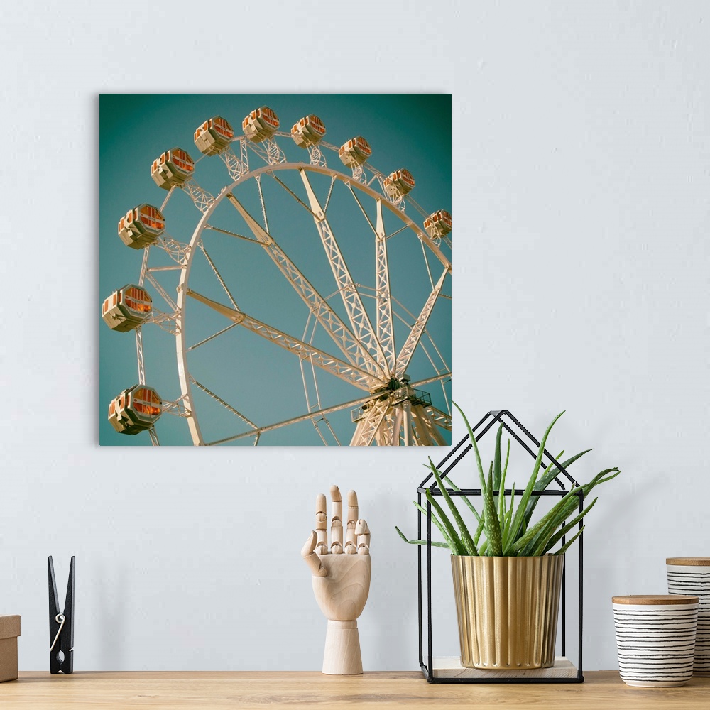 A bohemian room featuring Ferris Wheel with filter effects applied.